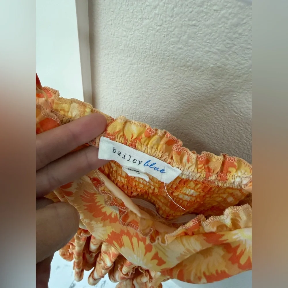 bailey blue Yellow and Orange Floral Sundress size medium - Picture 5 of 6